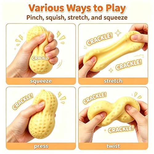 Crunchy Peanut Squishy, ASMR Stress Ball,textured sensory squishy toys | Moldable crunchy squishies Peanut Fidget Toy for Stress Relief,Slow Rising crunchy butter squishy,Gift for Kids & Adults thumbnail 3