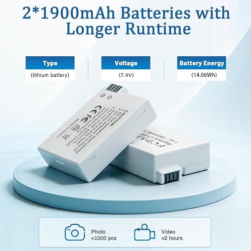FCDAZR LP-E8 Battery Charger Kit for Canon EOS Rebel T2i, T3i, T5i Cameras | 2-Pack Compatible with Canon EOS Rebel T2i, T3i, T4i, T5i, EOS 550D, 600D, 650D, 700D, Kiss X4, Kiss X5, Kiss X6 Cameras thumbnail 4