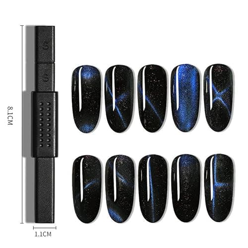 SILPECWEE 15Pcs Nail Magnet Set Cat Eye Gel Nail Polish Magnet Wand Magnetic Nail Polish Cat Eye Magnet for Nails Cat Eye Magnets Sticks Nail Design Tools Nail Art thumbnail 5