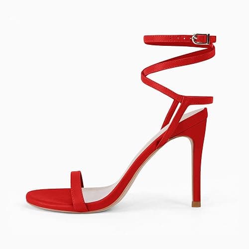 Coutgo Womens Strappy Lace up Heels Sandals Sexy High Heeled Ankle Strap Summer Dress Shoes thumbnail 3