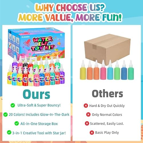 Magic Water Elf Toy Kit– 20 Magic Gels (2 Glow-in-The-Dark) & 18 Sea Creature Molds, DIY Aqua Fairy Water Gel Crafts Toy, Make Water Pets & Squishy Figures, Fun Birthday Gift for Kids Ages 3+ thumbnail 9