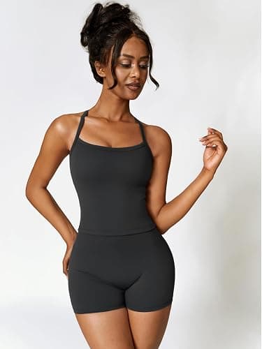 IMEKIS Women's Workout Sets 2 Piece Yoga Outfit High Waisted Biker Shorts Leggings Sports Bra Gym Fitness Clothes Tracksuit thumbnail 2