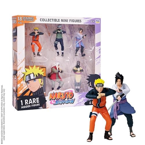 P.M.I. Naruto Shippuden Collectible Mini Figures 6 Pack Deluxe Box | Anime Action Toy Set Featuring Team 7 Ninjas, Akatsuki, Legendary Sannin & Rare Shinobi (Assortment B) - Image 1