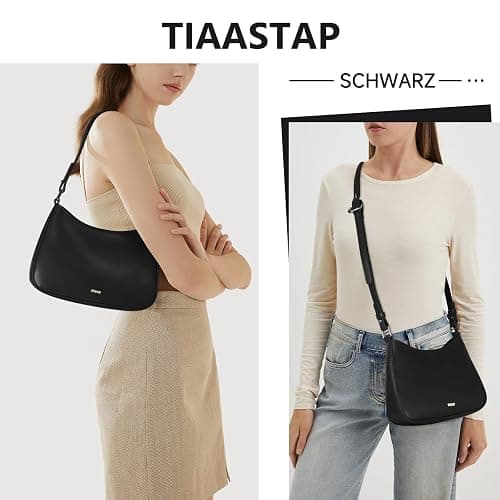 TIAASTAP Handtasche Damen klein Hobo Bag Elegant Umhängetasche Y2K Shoulder Bag for Women PU Leder Schultertasche Damen Klein Handtaschen mit Reißverschluss Coole Sachen für Teenager Mädchen thumbnail 2