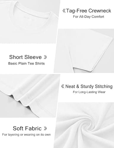 Cotrasen Mens T-Shirts Short Sleeve Cotton Crew Neck Lightweight Moisture Wicking Casual Soft Basic Plain Tee Shirts thumbnail 5