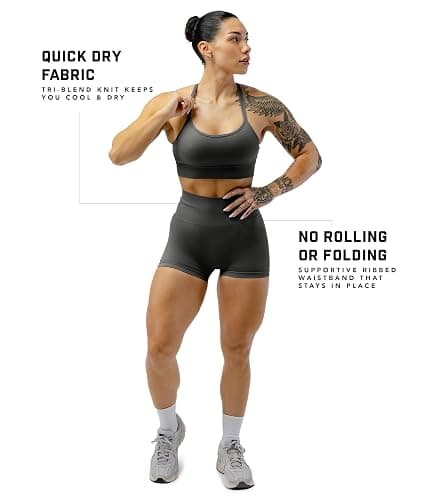 Gymreapers Athletic Seamless Shorts for Women - Squat Proof High Waisted Glute Scrunch, Quick Drying Biker, Yoga Running Gym thumbnail 5