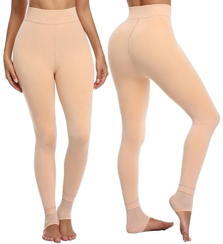 CHRLEISURE Women's Fleece Lined Tights - Fake Sheer Warm Pantyhose Thick Winter Leggings thumbnail 4