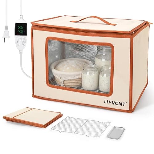 LIFVCNT Folding Proofing Box with Metal Rack & Water Tray, Bread Proofer with 68–131°F Temp Control & 99H Timer | Dough Proofing Box for Sourdough, Pizza, Kombucha,Yogurt, Bread Baking thumbnail 9