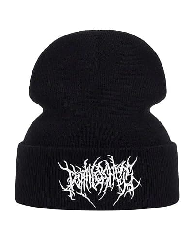 TYHOTULY Gothic Beanies Hat for Women Men Y2k Emo Grunge Harajuku Punk Accessories Winter Warm Knitted Skull Cap Streetwear - Image 1