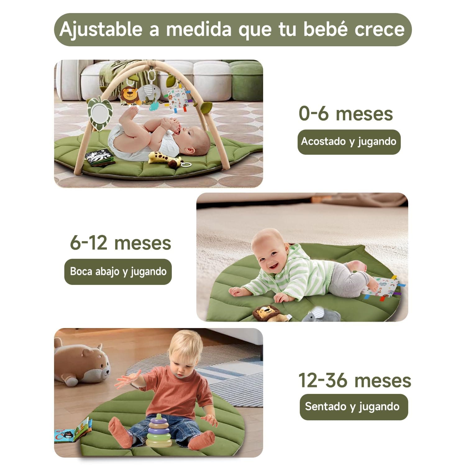 Muja Gimnasio para Bebe, Baby Einstein Extra Grande con 6 Juguetes Extraíbles, Tapete para Bebe que Favorece el Desarrollo Sensorial y Motor del Bebé thumbnail 4