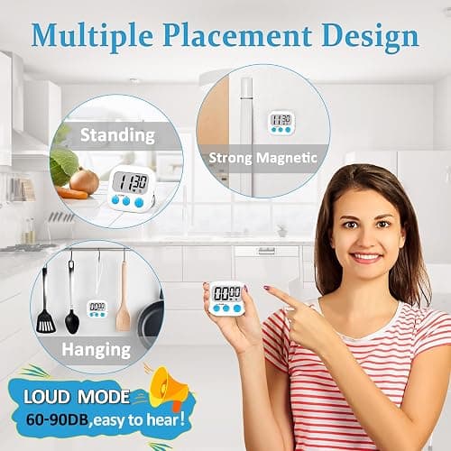 ZILLEEN Classroom Timers for Kids Classroom Magnetic Digital Kitchen Timers for Cooking Teachers Gym Game 6 Pcs thumbnail 3