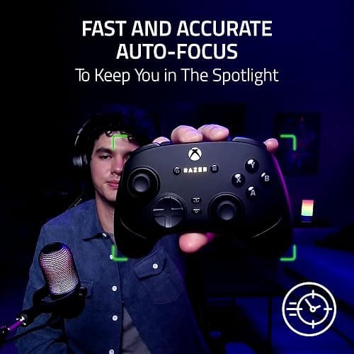 Razer Kiyo V2 X Streaming Webcam: Full HD 60 FPS - Auto Focus - Built-in Microphone - Wide Angle Lense - Integrated Privacy Shutter - Works with OBS, Xsplit, Streamlabs, Discord, Zoom, Teams - Black thumbnail 3