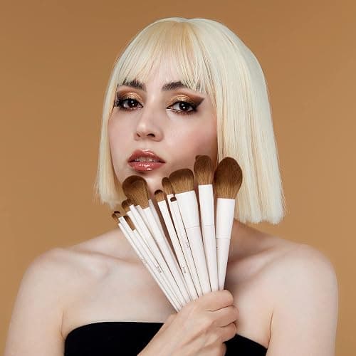 Jessup Makeup Brushes 14Pcs Makeup Brush Set Premium Synthetic Powder Foundation Contour Blush Concealer Eye Shadow Blending Liner Make Up Brush Kit Light Grey T329 thumbnail 6