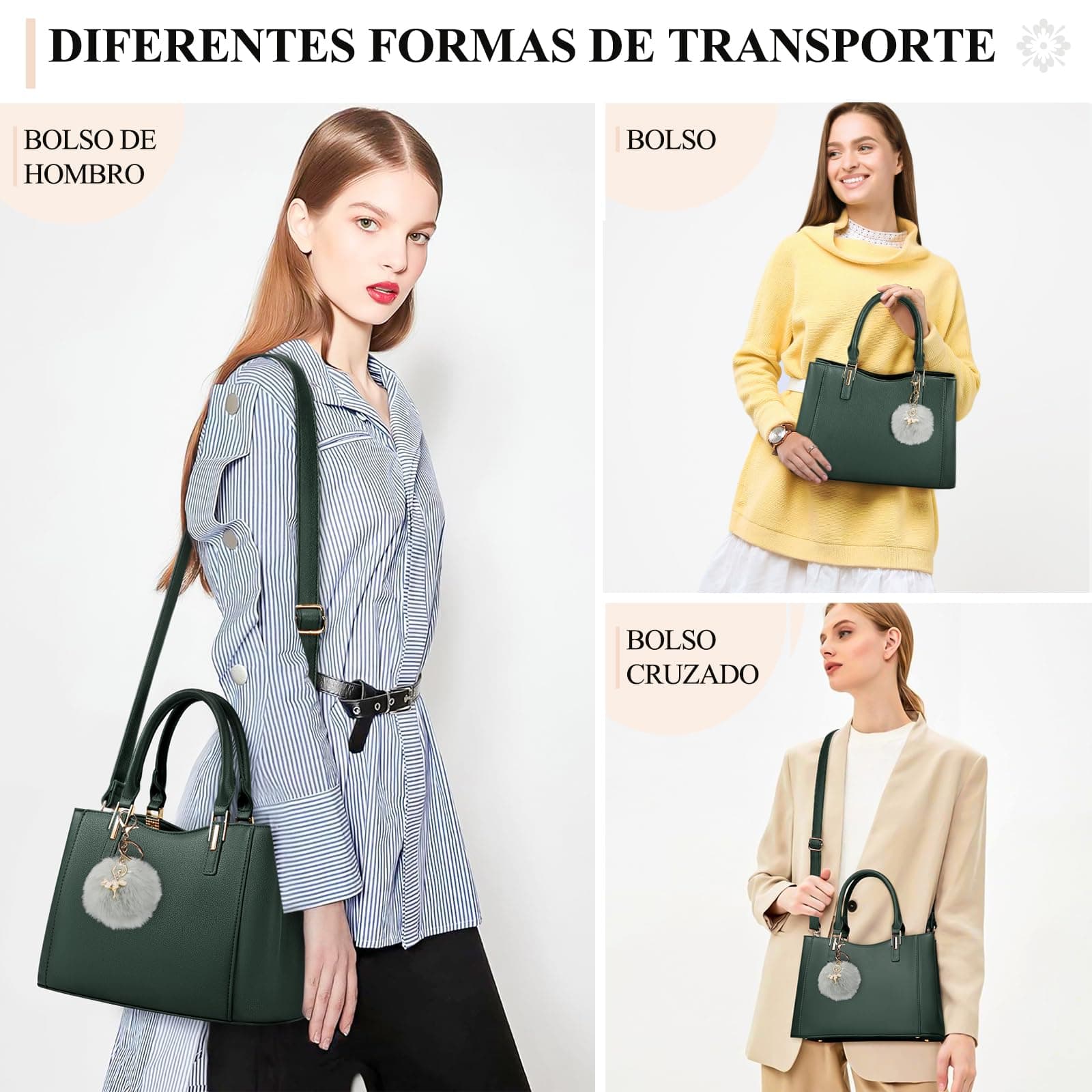 NUBILY Bolsas de Mujer, PU Monederos de cuero para Mujeres Impermeable Crossbody Mujeres Bolsos Antirrobo Tote Monedero Señoras thumbnail 2