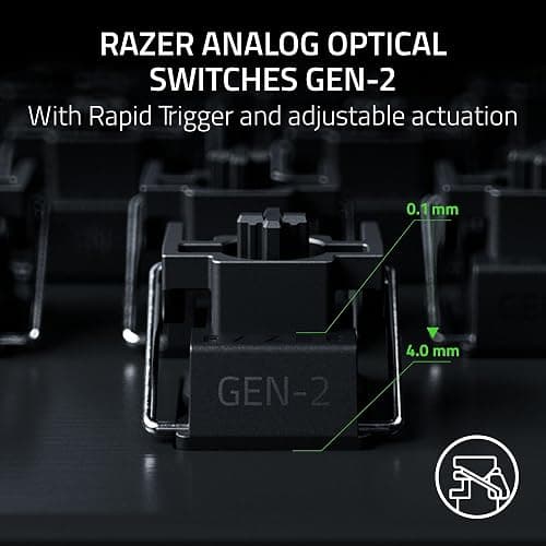 Razer Huntsman V3 Pro 8KHz Esports Gaming Keyboard: Analog Optical Switches Gen 2-8000 Hz Polling Snap Tap - Rapid Trigger - Adjustable Actuation - Media Controls - PBT Keycaps - Black thumbnail 3