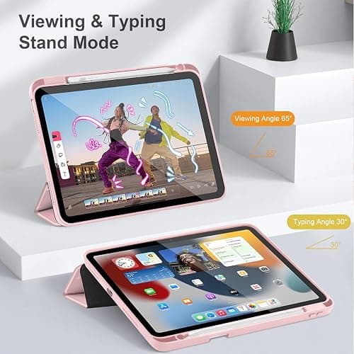 Tuiklol Case for iPad 11 inch (A16 Chip) 2025 11th Gen/iPad 10.9 inch 2022 10th Gen, Buit in Pencil Holder with Shockproof Cover Clear Transparent Back Shell Auto Wake/Sleep,Pink Bows thumbnail 6