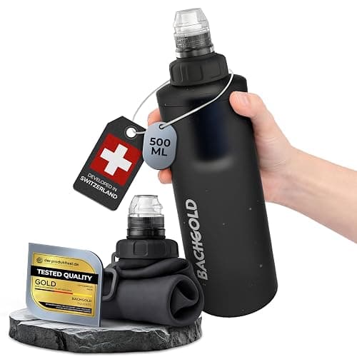 Water Filter Camping – Bachgold Foldable Squeeze Portable Water Filter for Hiking, Backpacking & Emergency Use | Ultralight Outdoor Filtration Bottle, Swiss Design - Image 1