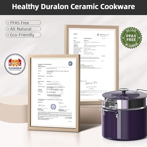 Nuwave Lux 13pc Forged Lightweight Cookware Set PFAS Free, Healthy G10 Duralon Ceramic Coating, Ultra Non-Stick, Stay-Cool Handles, Works on All Cooktops & Induction Ready thumbnail 8