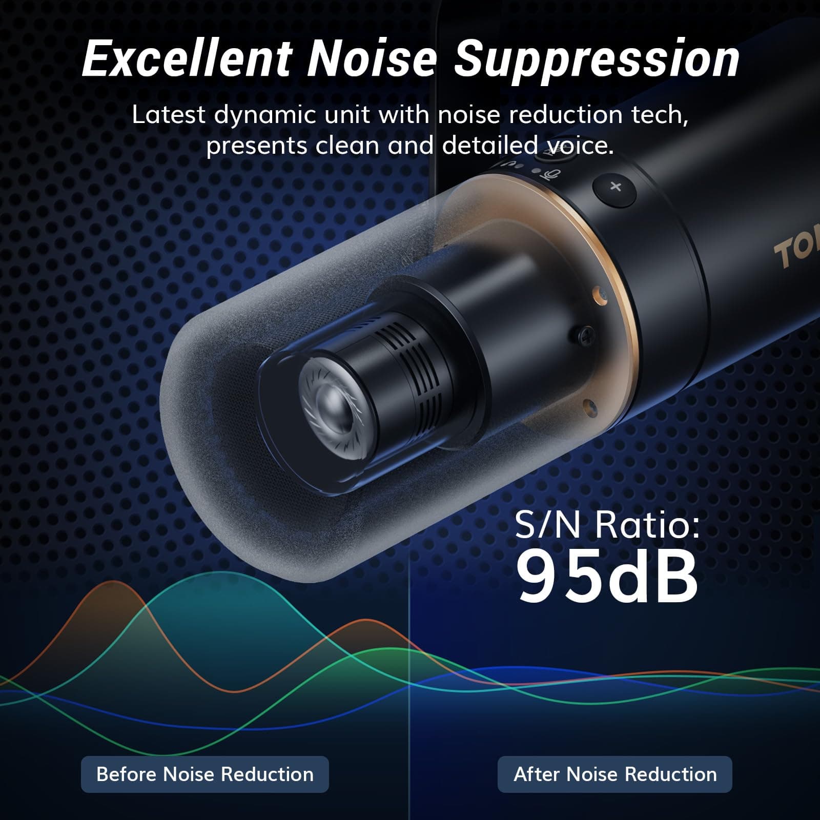 TONOR USB/XLR Microfoon, Dynamic Studio PC Mic van Broadcast-kwaliteit met Bureaustandaard voor Podcasting Opname Gaming Muziek Streaming Zingen Voice-Over Ruisonderdrukking, met 3,5 mm Jack, TD520 thumbnail 3