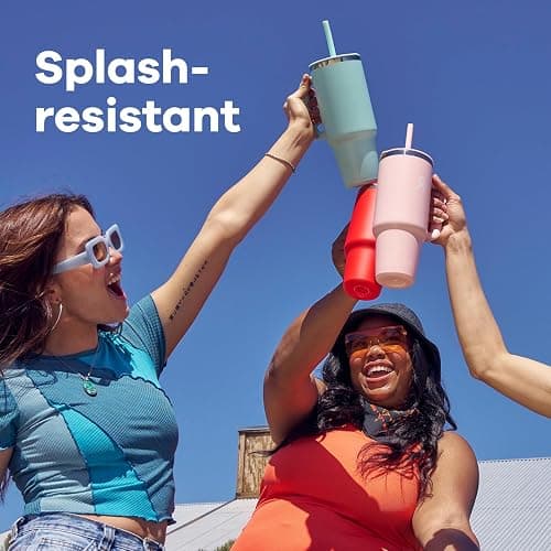 Hydro Flask Travel Tumbler with Handle, Lid and Straw - Insulated Stainless Steel in 32 Oz Seasalt thumbnail 5