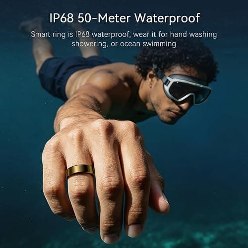 2026 Smart Ring For Women & Men, Sleep Health Fitness Tracker, Gold 6 | No App Fee, Track Sleep, Heart Rate, Blood Oxygen and Stress, 5-7 Day Battery Life, Lightweight, iOS & Android Compatible thumbnail 7