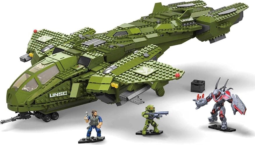 MEGA Halo Toy Building Sets, Pelican Inbound Vehicle with 2024 Pieces, 3 Micro Action Figures and Accessories, for Collectors thumbnail 4