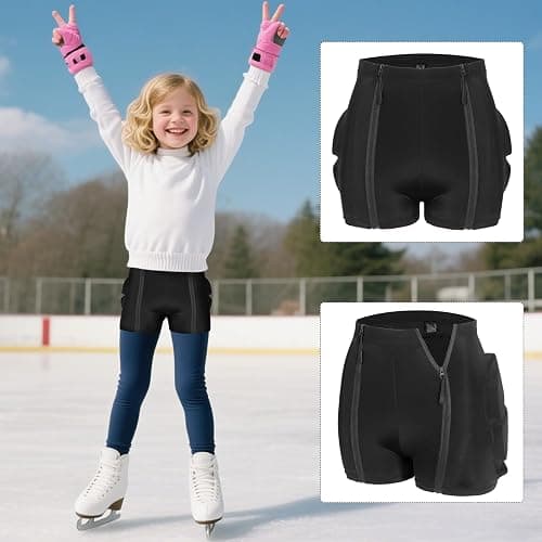 Kids Snowboard Protection Impact Shorts with Zipper，Snowboard Butt Pad Women, Butt Pads Snowboarding for Ski Protection Snowboard Padded Shorts thumbnail 7
