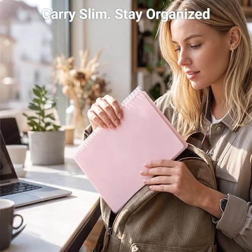 KOKUYO Smart Ring Binder Notebooks, Pink B5 Refillable Notebook, 20 Sheets Each, Plus Extra 50 Sheets 5x5 Graph Loose Leaf Papers, 60 Sheet Capacity, Perfect for School & Work thumbnail 2