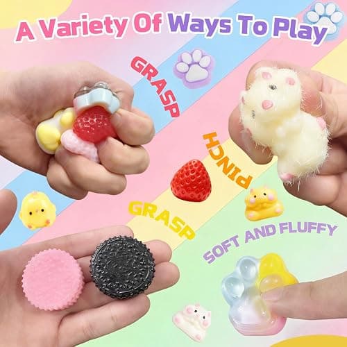 OORAMOO Squishy Pack, Fidget Toys Kit, Include taba Squishies Party Favors for Kids 4-8 8-12 Treasure Box Toys for Classroom Birthday Xmas Gifts for Girls Boys Goodie Bag Stocking Stuffers for Teens thumbnail 4