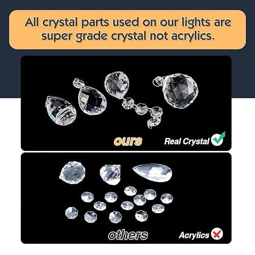 CVKASH 5 - Light Vintage Small Crystal Chandelier Modern Semi Flush Mount Ceiling Light Fixture Chandelier Lighting for Kitchen Bedroom Living Room Dining Room Hallway Foyer（Black） thumbnail 6
