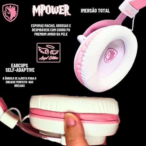 SADES MPOWER Stereo Gaming Headset for PS4, PC, Mobile, Noise Cancelling Over Ear Headphones with Retractable and Flexible Mic & Soft Memory Earmuffs for Laptop Nintendo Switch Games-Angel Edition thumbnail 4