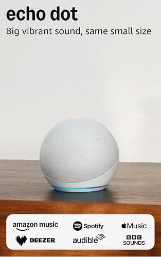 Echo Dot (Newest gen) | Big vibrant sound Wi-Fi and Bluetooth smart speaker with Alexa | Glacier White thumbnail 7
