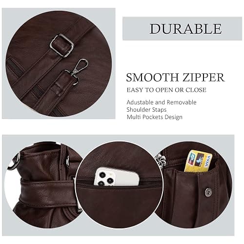 Purses and Handbags for Women Large Hobo Shoulder Bags Soft PU Leather Multi-Pocket Tote Bag thumbnail 4