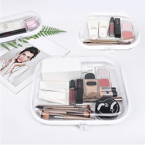 SXS LACONIC Clear Hard Plastic Zipper Case,Transparent Double Zippers Hard Pouch with 3pcs,Portable Travel Organizer Bin for Toy Storage thumbnail 7