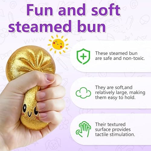 Glitter Dumpling Squishy,Dumpling Squishy Mystery Box,Squeeze for Stress Relief (Glitter Random-1pc) thumbnail 5