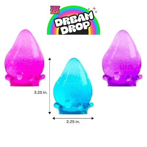 Schylling NeeDoh Dream Drop - Sensory Toy with Groovy Goo Filling - Three Random Colors - Ages 3 and Up - 3 Pack thumbnail 2