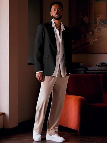 MAGE MALE Men's One Button Suit Jacket Elegant Solid Color Blazers Slim Fit Lightweight Sport Coats Blazer thumbnail 7