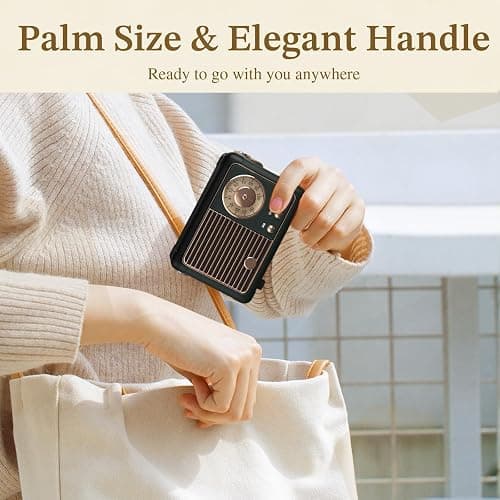 PRUNUS J-999 Retro Bluetooth Speaker,Vintage Decor,Mini Wireless Speaker | Cute Old Fashion Style Support USB/TF Card/AUX for Kitchen Desk Bedroom Office Party Outdoor(Black) thumbnail 7