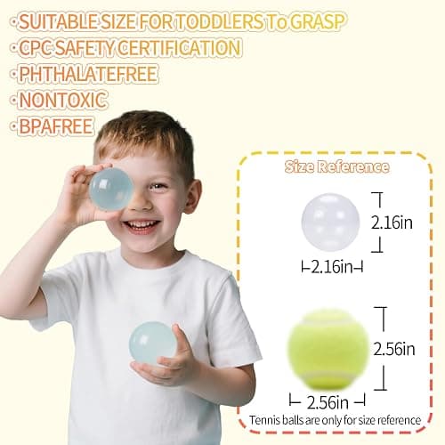 GUESVOT Soft Play Ball Pit Balls - Crush Proof Plastic Balls for Ball Pit Pack of 100pcs Set for Toddlers Ball Pool Playtent Tunnels with Reusable Storage Bag - 2.16 Inch thumbnail 5