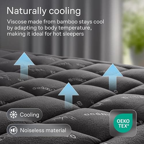 Niagara Sleep Solution Ultra Soft Twin XL Size Mattress Topper - Rayon Derived from Bamboo Pillow Top Mattress Pad for Back Pain Relief - Naturally Cooling for Hot Sleepers, Dark Gray thumbnail 3