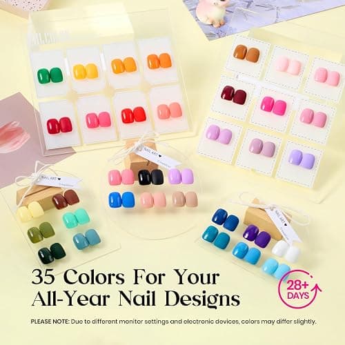 Beetles Gel Nail Polish Kit with U V Light -35 Colors Gel Polish Set 68 Pcs | One Color One Bottle Mood Mosaic Nail Kit with Top Base Coat Beauty Must Have DIY Salon Manicure Gifts for Women thumbnail 4