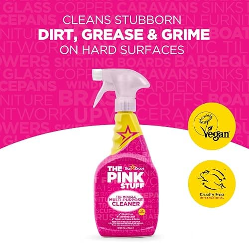 Stardrops – The Pink Stuff Ultimate Cleaning Pack – Miracle Cleaning Paste, Multi-Purpose Spray & Bathroom Foam – Cuts Grease, Removes Stains, Cleans Kitchens, Bathrooms, and More thumbnail 3