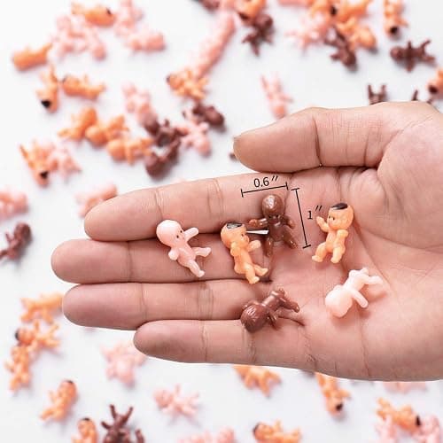 JUXINGDAZYF 180 Pieces Mini Plastic Babies 1 Inch Baby Doll for Baby Shower Party Favors, Ice Cube Game, Party Decorations, Baby Bathing and Crafting thumbnail 2