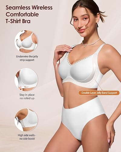 As Fairy Bras for Women No Underwire Jelly Wireless Seamless Full Coverage Comfortable Bra with Airholes thumbnail 3