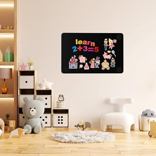 MaxGear Magnetic Board for Wall 17.5" x 11.4" Black Metal Magnet Board | Magnetic Bulletin Board Travel Wall Metal Board For Magnets Display Notes, Photos, and More, With Dual Lock Tape and Screws thumbnail 8