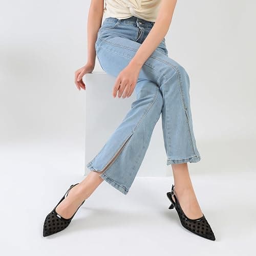 Mostrin Kitten Heels for Women Pointed Toe Pumps Patent Leather Low Heel Slingback Heels with Buckle Dress Shoes for Dating Party Working thumbnail 3