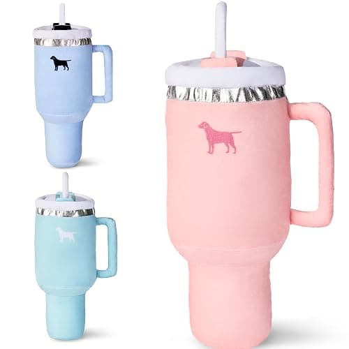 PUPROAR Pup Cup Dog Toy, Cute Birthday Gift for Girl Dogs, Plush Squeaky Puppy Present for Small, Medium & Large Breeds (Pink Peach Dust) thumbnail 8