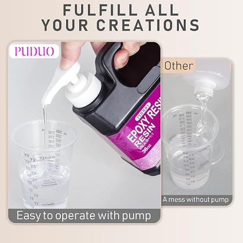 Puduo Epoxy Resin Kit 72OZ，Newly Formulated Crystal Clear Epoxy Resin，Strong, Bubble-Free, Anti-Yellowing Art Resin That，Suitable for Casting, DIY, Molds, Jewelry, Easy to Mix 1:1 Ratio thumbnail 7