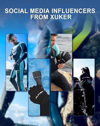 XUKER Water Gloves, 3mm & 5mm Neoprene Five Finger Warm Wetsuit Winter Gloves for Scuba Diving Snorkeling Surfing thumbnail 5