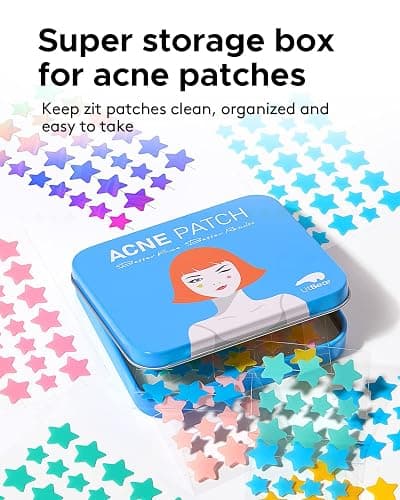 LitBear Acne Pimple Patch, 6 Colors 168 Dots Star Pimple Patches with Tea Tree Oil & Centella Oil, Hydrocolloid Acne Patches for Face Cute Zit Patches Pimple Stickers Acne Dots thumbnail 6